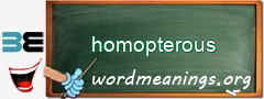 WordMeaning blackboard for homopterous